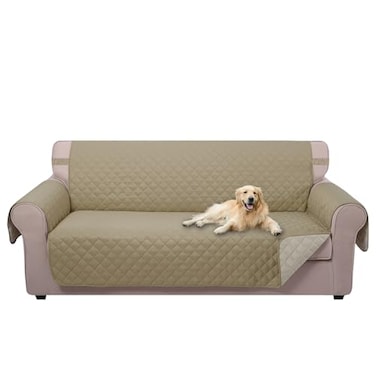 U-NICE HOME UNICE HOME Large Sofa Cover Reversible Couch Cover for Dogs Pets with Elastic Straps Water Resistant Furniture Protector for 4 Cushion Couch Oversized Sofa Light CamelBeige