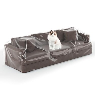Imperius Clear Thick Heavy Duty Water Resistant SofaCouch CoverWaterproof Plastic Shield Covers for CouchVinyl Sofa Cover to Prevent Scratching by Dogs and Cats