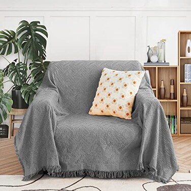 MEETSKY Couch Cover Sofa Cover Oversized Chair Cover Grey Couch Protector Sofa Throw Cover for Couches Single Sofa Slipcovers Washable Couch Recliner Cover71x 91 Medium Grey