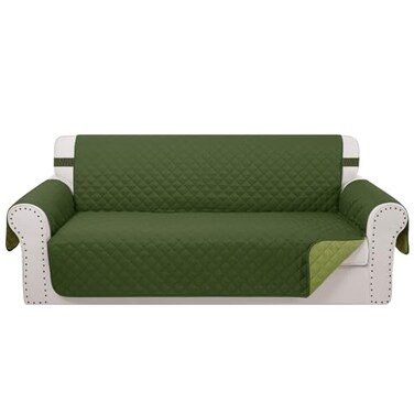 Luxshare Home Reversible Sofa Covers Couch Cover Furniture Protector for Dogs Elastic Straps Water ResistantSofaHuntergreenSage