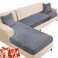 NAISI Sectional Couch Cover 4 Pieces Velvet Separate Couch Cushion Covers L Shape Soft Stretch Sofa Slipcovers with 2pcs Pillowcases for LeftRight Chaise Sectional Couch3 Seater1 ChaiseDark Grey