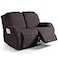 Ruaozz Recliner Sofa Covers Recliner Chair Covers Loveseat Recliner Slipcovers with Pockets Washable Furniture Protector with Elastic Bottom 2 Seater Chocolate