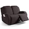 Ruaozz Recliner Sofa Covers Recliner Chair Covers Loveseat Recliner Slipcovers with Pockets Washable Furniture Protector with Elastic Bottom 2 Seater Chocolate