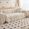 DREAMINGO Couch Cover Reversible Chenille 3 Seat Sofa Covers for Pet Kids Beige Coffee Couch Protector for 3 Cushion Couch Sofa Vertical Stripe Jacquard Sofa Slipcover Sectional 71x134