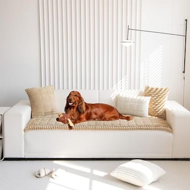 Mitid Sofa Cover Fuzzy Couch Cover for Pet Couch Covers for Dogs Washable NonSlip Sofa Slipcover Cushion Protector Pets Friendly Mat Brown