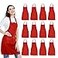 NOBONDO 12 Pack Bib Apron Unisex Red Apron Bulk with 2 Roomy Pockets Machine Washable for Kitchen Crafting BBQ Drawing