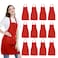 NOBONDO 12 Pack Bib Apron Unisex Red Apron Bulk with 2 Roomy Pockets Machine Washable for Kitchen Crafting BBQ Drawing