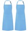 Syntus 2 Pack Adjustable Bib Apron Waterdrop Resistant with 2 Pockets Cooking Kitchen Aprons for Women Men Chef Light Blue