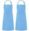 Syntus 2 Pack Adjustable Bib Apron Waterdrop Resistant with 2 Pockets Cooking Kitchen Aprons for Women Men Chef Light Blue