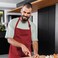 Avalon Kitchen Adjustable Bib Apron 100 Polyester Kitchen Aprons Waterdrop Resistant Aprons with Adjustable Strap Pockets Long Ties