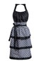Alex Virtue Lovely Flower Pattern Retro Aprons With Large Pockets for Women Girls Cooking Kitchen Bakery Mothers Gift Black Plaid
