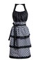 Alex Virtue Lovely Flower Pattern Retro Aprons With Large Pockets for Women Girls Cooking Kitchen Bakery Mothers Gift Black Plaid