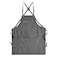 Aoomzoon Canvas Aprons for Men Chef Apron Work Apron with Large Pockets Durable 16oz Heavy Duty Cross Back BBQ Cooking Gray 1 Pack