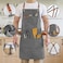 Aoomzoon Canvas Aprons for Men Chef Apron Work Apron with Large Pockets Durable 16oz Heavy Duty Cross Back BBQ Cooking Gray 1 Pack