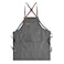 Aoomzoon Canvas Aprons for Men Chef Apron Work Apron with Large Pockets Durable 16oz Heavy Duty Cross Back BBQ Cooking Gray 1 Pack