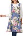 APRONNER Cozy Adjustable Cross Back Aprons for Women with Pockets Cotton Linen Cooking Kitchen Baking Colorful Peonies
