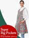 APRONNER Cozy Adjustable Cross Back Aprons for Women with Pockets Cotton Linen Cooking Kitchen Baking Plum Blossom