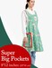 APRONNER Cozy Adjustable Cross Back Aprons for Women with Pockets Cotton Linen Cooking Kitchen Baking Rose Flowers