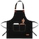 APRONPANDA Chef Apron for Men Women with Pockets Adjustable Neck Strap Heavy Duty Canvas Gardening Apron Water Repellent Apron for Cooking Baking BBQ Working Painting Black