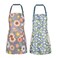 DILLMAN 2 Pack Floral Aprons with Pocket Blooming Womens Aprons Waterproof Adjustable Cooking Aprons for Kitchen Gardening and Salon 2Pack C