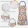 DILLMAN 2 Pack Floral Aprons with Pocket Blooming Womens Aprons Waterproof Adjustable Cooking Aprons for Kitchen Gardening and Salon 2Pack C