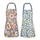 DILLMAN 2 Pack Floral Aprons with Pocket Blooming Womens Aprons Waterproof Adjustable Cooking Aprons for Kitchen Gardening and Salon 2Pack C