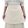 FURPHI Medieval Half Apron with Pockets Linen Waist Aprons Vintage Maid Waiter Costume Beige