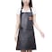GEMBITYFUL Waterproof Aprons for Men Women with Large Pockets PU Material Waterproof Oilproof and Dustproof Apron Black