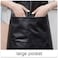 GEMBITYFUL Waterproof Aprons for Men Women with Large Pockets PU Material Waterproof Oilproof and Dustproof Apron Black