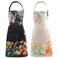 IHFAIO Apron for Women with Pockets 2 Pcs Waterproof Floral Apron with Adjustable Neck Strap for Cooking Baking Gardening Crafts