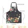 IHFAIO Apron for Women with Pockets 2 Pcs Waterproof Floral Apron with Adjustable Neck Strap for Cooking Baking Gardening Crafts