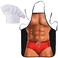 Landisun Apron Gag Gift Funny Chef Hat White Chefs Hats Kitchen Cooking Muscleman Value Pack