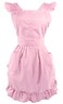 LilMents Retro Adjustable Ruffle Apron with Pockets Small to Plus Size Ladies Pink