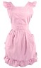 LilMents Retro Adjustable Ruffle Apron with Pockets Small to Plus Size Ladies Pink