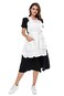 LilMents Womens Ruffles Outline Retro Pockets Apron Kitchen Cooking Cleaning Maid Costume White