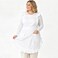 Love Potato Retro Style Cotton Kitchen Apron for Women Adjustable Cross Back Ties 2 Pockets White