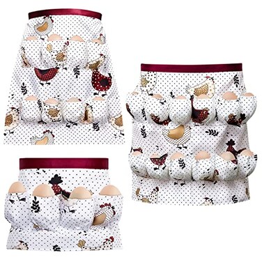 Syhood 3 Pcs Egg Collecting Apron for Chicken Duck Goose with 4812 Pockets Gathering Collecting for Holding Multiple Easter Farmhouse Kitchen Restaurant