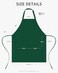 Syntus Chef Apron for Men Women Kitchen Cooking Apron with Pockets Adjustable Bib Aprons Stain Resistant 1 Pack Dark Green