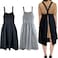 Uaussi Cotton Linen Apron Cross Back Work Apron for Women with Pockets Pinafore Dress X Cross Halter Apron for Baking Chef