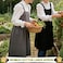 Uaussi Cotton Linen Apron Cross Back Work Apron for Women with Pockets Pinafore Dress X Cross Halter Apron for Baking Chef
