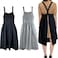 Uaussi Cotton Linen Apron Cross Back Work Apron for Women with Pockets Pinafore Dress X Cross Halter Apron for Baking Chef