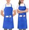Utopia Kitchen 2 Pack Bib Apron Adjustable with 2 Pockets Water and Oil Resistant Cooking Kitchen Chef Apron for Women Men