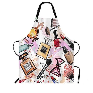 WONDERTIFY Cosmetics ApronWomen Cosmetics Perfume Lipstick Series Bib Apron with Adjustable Neck for Men WomenSuitable for Home Kitchen Cooking Waitress Chef Grill Bistro Baking BBQ Apron