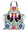 WONDERTIFY Wondertify Polish Floral Folk Art ApronSquare Pattern with Rooster Lowicz Cutouts Patterns Green Bib Apron with Adjustable Neck for Men WomenSuitable for Home Kitchen Cooking Bistro Baking