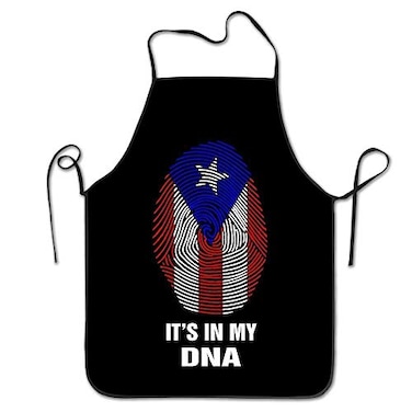 YISHOW Puerto Rico FlagIts In My DNA Unisex Kitchen Bib Apron Supermarket Overalls Chef With Adjustable Neck Chefs Apron