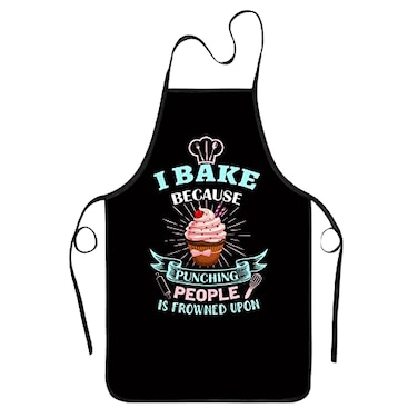 zukmvuh Funny Baking Aprons for Women Baking Gifts for Women Apron Cute Christmas Kitchen Apron for Baking Cooking Grilling I Baking Because People is Frowned Aprons Gifts