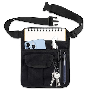 ZMD Server Apron Waist Pouch Restaurant Waitress Apron with Pockets Utility Belt Women Work Apron Waist Pouch with Adjustable Belt Money Bag Tool Pouch for Hotel Bar Gardening Nursing