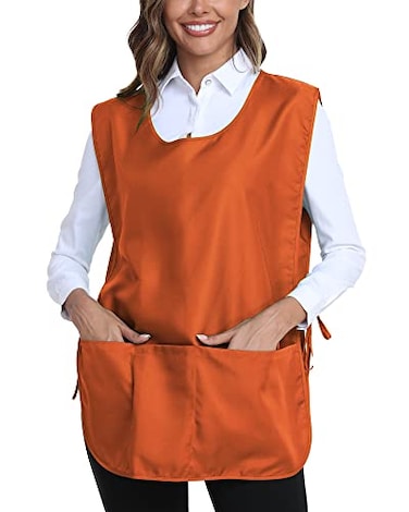 Xeoxarel Unisex Cobbler Apron with 3 Pockets Vest Orange Universal Apron for Women or Men