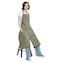 Jaspfct Pottery Apron Split Leg100 Cotton Artist Apron 3 Pockets for Women MenCeramics Clay MD028GreenM