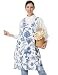 APRONNER Cozy Adjustable Cross Back Aprons for Women with Pockets Cotton Linen Cooking Kitchen Baking Stranger Blossoms